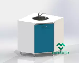 Медицинская тумба с мойкой на хром.ножках Виталия МУ Люкс