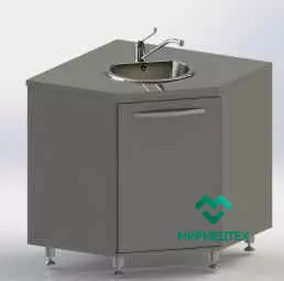 Медицинская тумба с мойкой на хром.ножках Виталия МУ