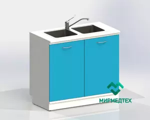 Медицинская тумба с мойкой на подиуме Виталия М2 Люкс