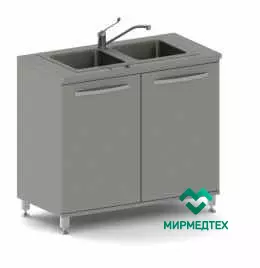 Медицинская тумба с мойкой на хром.ножках Виталия М2