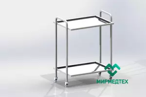 Подкатной столик медицинский Виталия СИП-2 из нерж.стали