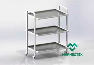 Подкатной столик медицинский Виталия СИП-3 из нерж.стали
