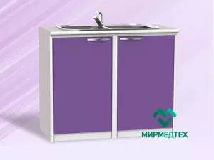 Тумба распашная ТРМ-2/2М (две одинарные мойки и два смесителя)