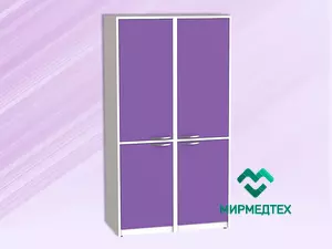 ШМР-2(м/м) Шкаф медицинский двухстворчатый с распашными дверьми (металл/металл) и полками (3 полки, металл)