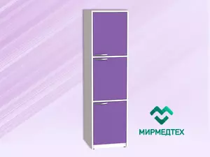 ШМР-1 м Шкаф медицинский одностворчатый с распашными дверьми и полками (3 полки, 3 дверцы металлические)