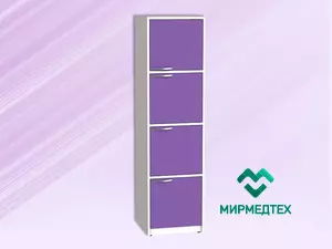 ШМР-1 м Шкаф медицинский одностворчатый с распашными дверьми и полками (4 полки, 4 дверцы металлические)