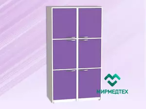 ШМР-2 м Шкаф медицинский двухстворчатый с распашными дверьми и полками (3 полки, 3 дверцы металлические)