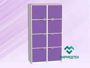 ШМР-2 м Шкаф медицинский двухстворчатый с распашными дверьми и полками (4 полки, 4 дверцы металлические)