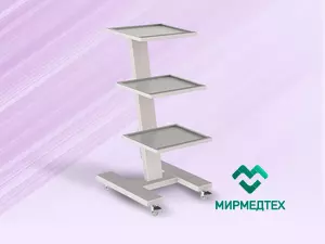 Столик подкатной с полками СПп-2 (3п) (для доп. оборуд. - 3 полки из нержавеющ. стали)