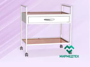Столик подкатной с полками и выдвижными ящиками СПпв-2 (1в/б- Н) (процедурный НН)