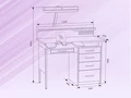 Стол рабочий двухтумбовый АРТ. СРТ2Тут (зуботехнический) 1510мм. Базовый вариант на 1 рабочее место. Светодиодная лампа