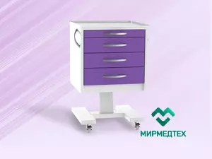 Тумба подкатная с выдвижными ящиками ТП-4 (4 шт., стекло прозрачное)