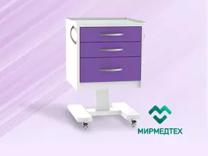 Тумба подкатная с выдвижными ящиками ТП-3 (3 шт., стекло прозрачное)