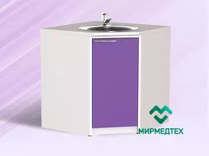 Тумба распашная ТРМ-1/УМ (угловая с одинарной мойкой и смесителем)
