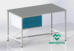 Стол лабораторный СЛ-Т2 с 2-мя выдвижными ящиками (столешница из постформинга)